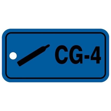 Accuform Energy Source ID Tag, CG-4 Compressed Gas, 1.5in x 3in, Adhesive Dura-Poly, 5PK TDJ704XVM